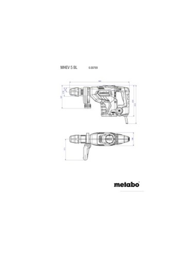 MARTILLO CINCELADOR 1150W + MALETÍN METABO 600769500 MHEV 5 BL
