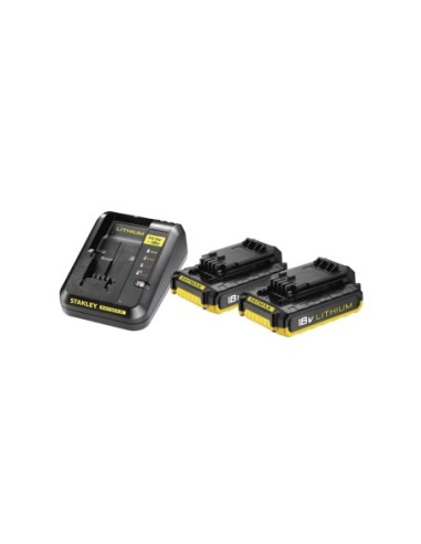 Pack: 2 baterías 18V Li-Ion 2,0Ah + Cargador 2A