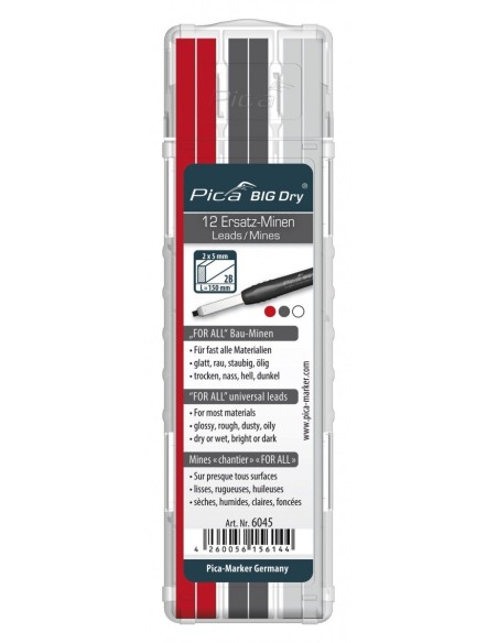 Minas universales grafito + blanco + rojo FOR ALL Pica BIG Dry