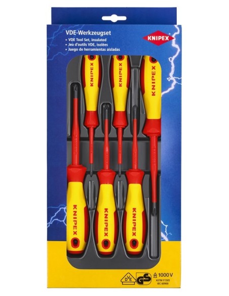paquete de destornilladores VDE Phillips / Pozidriv (cartulina autoservicio/blíster) KNIPEX 00 20 12 V03
