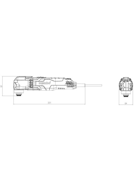 MULTIHERRAMIENTA 400W PARA MADERA + MALETÍN, METABO 601406500 MT 400 Quick Set