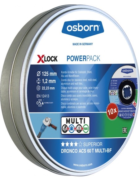 Pack de discos de corte ACS 60 T Multi Special (10 uds. en caja metálica)