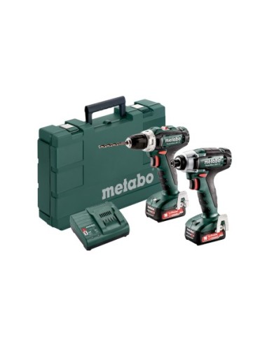 PACK TALADRO ATORNILLADOR BS 12 + ATORNILLADOR IMPACTO SSD 12 + 2 BATERIAS 12V + CARGADOR + MALETIN METABO 685166000
