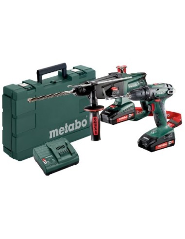 PACK TALADRO ATORNILLADOR BS 18 + MARTILLO KHA 18 LTX + 2 BATERIAS 18V + CARGADOR + MALETIN METABO 685083000