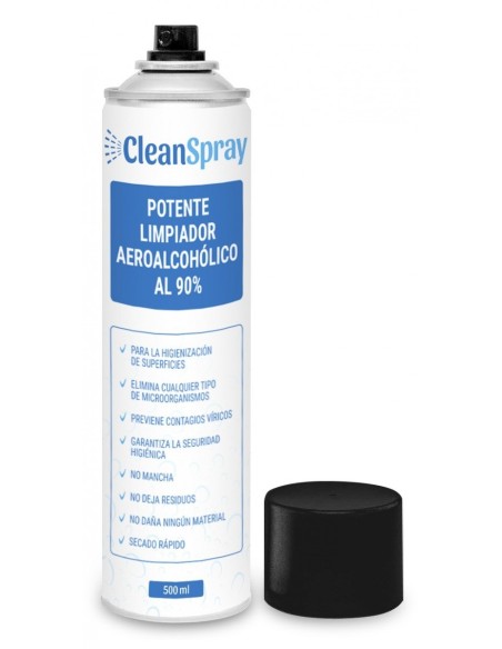 Potente limpiador aeroalcohólico al 90% para superficies CleanSpray