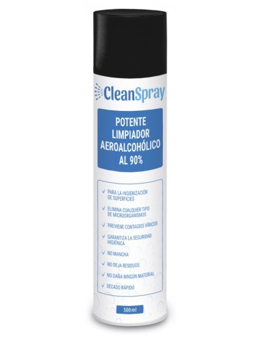 Potente limpiador aeroalcohólico al 90% para superficies CleanSpray