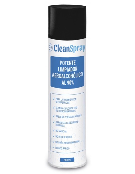 Potente limpiador aeroalcohólico al 90% para superficies CleanSpray