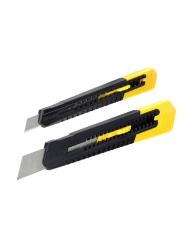 Pack de 2 cúteres STANLEY con bloqueo deslizante - 9mm y 18mm