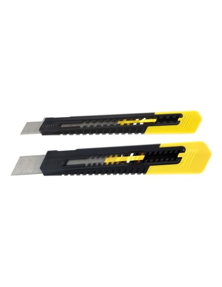 Pack de 2 cúteres STANLEY con bloqueo deslizante - 9mm y 18mm