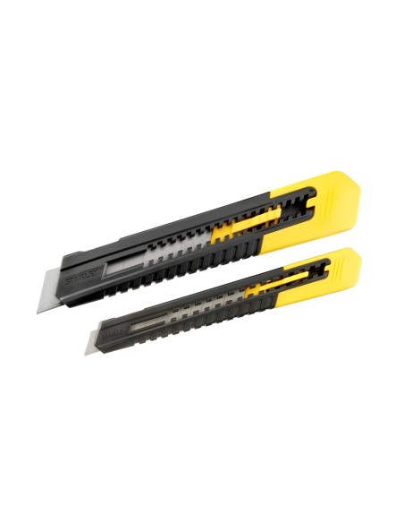 Pack de 2 cúteres STANLEY con bloqueo deslizante - 9mm y 18mm