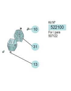 522100, KIT TOPE MANGUERA 3/8 AIRE-ACEITE