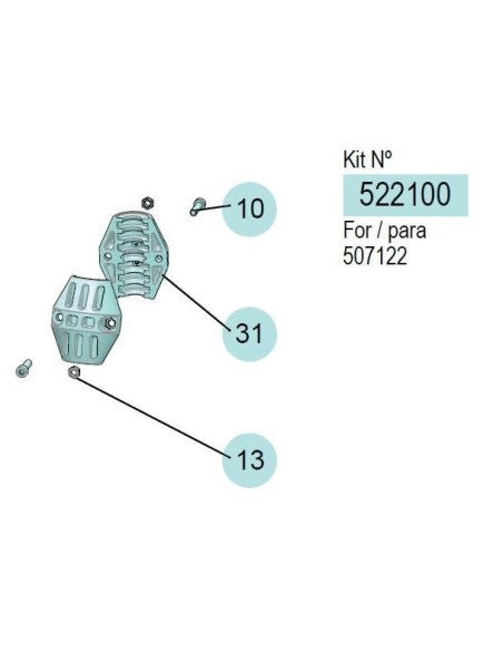 522100, KIT TOPE MANGUERA 3/8 AIRE-ACEITE
