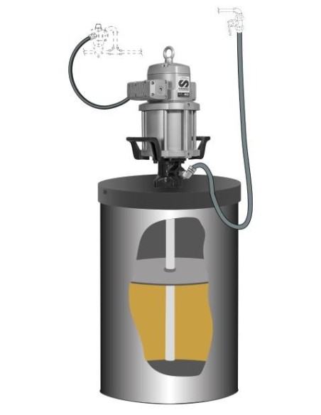 KIT DE BOMBA NEUMÁTICA PUMPMASTER 60 - 80:1 PARA GRASA, BIDÓN 50 KG