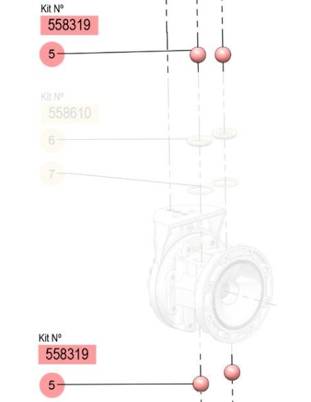 558319, KIT BOLAS 5/8 PTFE