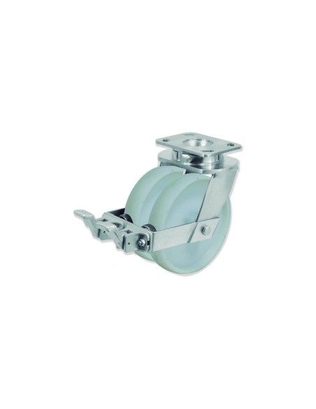 QD - Rotantes Modelo Q con Rueda Doble D Sujeción por Pletina P | 36-928-FS QDPG6 200 NYB6-FS