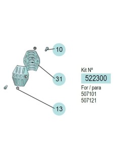 522300, KIT TOPE MANGUERA 1/4(G)-3/8 W(HP)