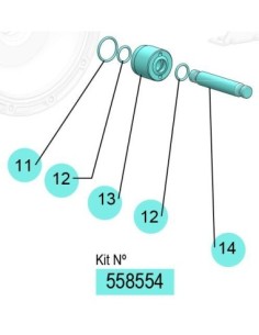 558554, KIT EJE DP-200 (C/J/E) (POM/NBR/SS)