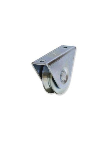 Ruedas con soporte sobreponer canal V. Zincadas | 80-154