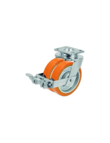 QD - Rotantes Modelo Q con Rueda Doble D Sujeción por Pletina P | 36-950-FS QDPG6 100 HPB6-FS