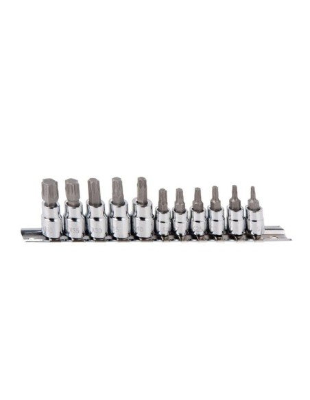JUEGO 11 LLAVES VASO 1/4 - 3/8 TORX