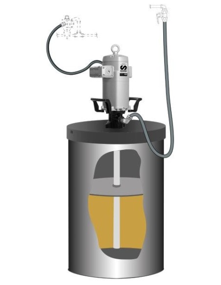 KIT DE BOMBA NEUMÁTICA PUMPMASTER 45 - 40:1 PARA GRASA, BIDÓN 50 KG