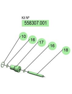 558307.001, KIT EJE DF-50 (C/J/E) (PTFE/VITON/INOX)