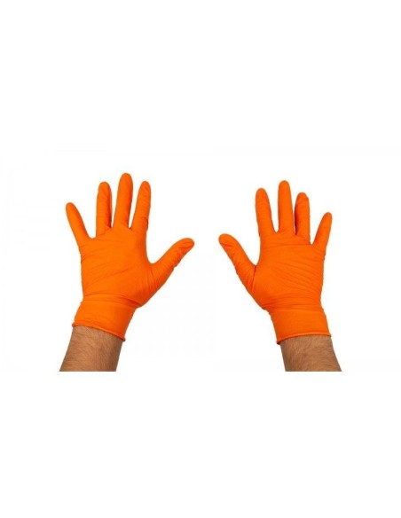 GUANTES NITRILO NARANJAS DIAMOND 7.0MIL T.L - 100PZS