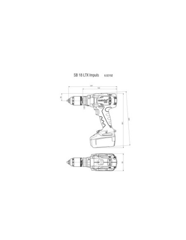 SB 18 LTX Impuls Taladro atornillador de percusión de batería/18V 2x Ion de litio Cargador ASC 55 metaBOX 145 L