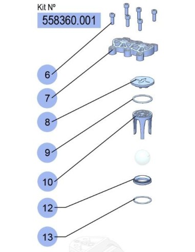 558360.001, KIT ASIENTOS (A/J/J) (INOX/VITON/PP)