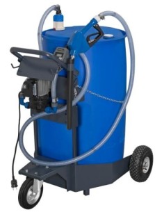 PAQUETE MÓVIL DE BOMBA ELÉCTRICA SERIE SOLURA 230 V AC PARA UREA/ADBLUE CON BOQUEREL AUTOMÁTICO Y CONTADOR, BIDÓN 205 L, 30 L/M