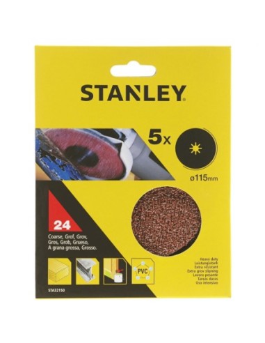 5 Discos de lija base fibra ø 115x22 mm