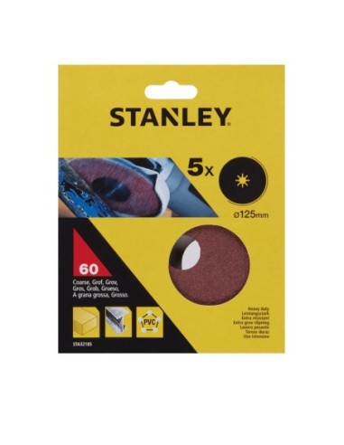 5 Discos de lija base fibra ø 125x22 mm. Grano 60