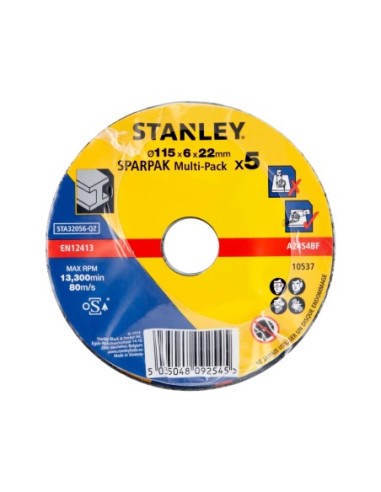 5 discos para desbaste en metal de 115X22