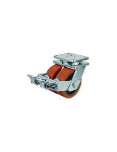 UD - Rotantes Modelo U con Rueda Doble D Sujeción por Pletina P | 38-542-FS UDPG8 400 HVB8-FS