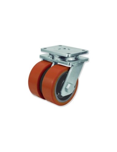 UD - Rotantes Modelo U con Rueda Doble D Sujeción por Pletina P | 38-542 UDPG8 400 HVB8