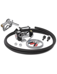 PAQUETE PORTÁTIL DE BOMBA ELÉCTRICA SERIE POLUX 12 V DC PARA DIÉSEL CON BOQUEREL Y KIT DE SUCCIÓN, 40 L/MIN