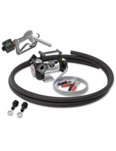 PAQUETE PORTÁTIL DE BOMBA ELÉCTRICA SERIE POLUX 12 V DC PARA DIÉSEL CON BOQUEREL, KIT DE SUCCIÓN Y CONTADOR, 40 L/MIN