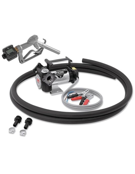PAQUETE PORTÁTIL DE BOMBA ELÉCTRICA SERIE POLUX 12 V DC PARA DIÉSEL CON BOQUEREL, KIT DE SUCCIÓN Y CONTADOR, 40 L/MIN