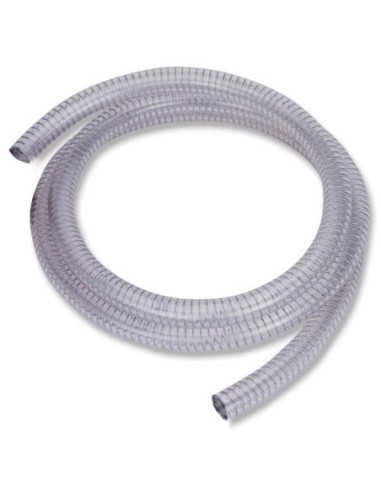 MANGUERA TRANSPARENTE REFORZADA DE SUCCIÓN, 2 M, Ø 25 MM, 1 BSP (M)
