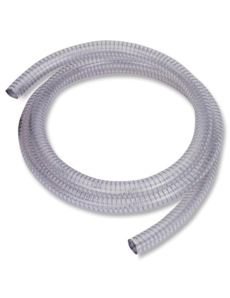 MANGUERA TRANSPARENTE REFORZADA DE SUCCIÓN, 2 M, Ø 25 MM, 1 BSP (M)