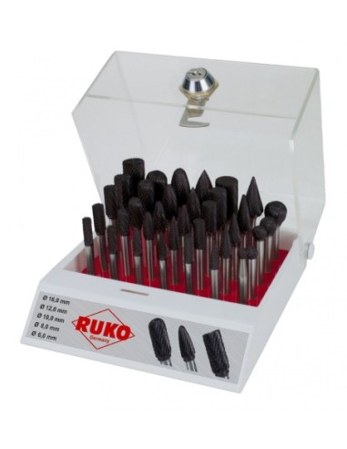 Surtidos fresas de metal duro TiCN con vástago de 6 mm