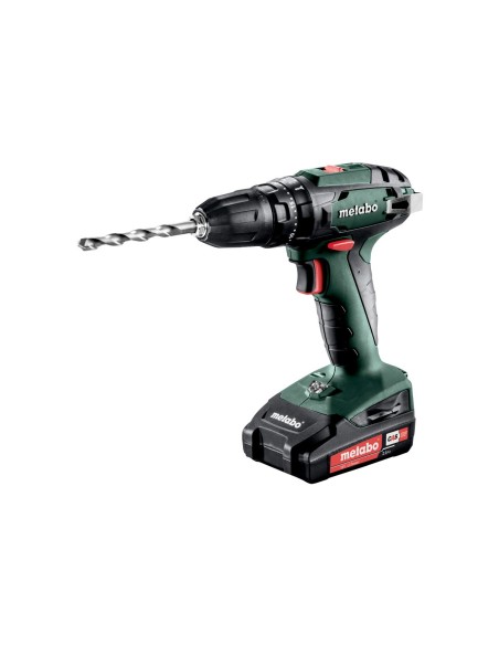 Taladro atornillador de percusión + 2 baterías de 18V de litio + Cargador SC 30 + maletín METABO 602245560 SB 18