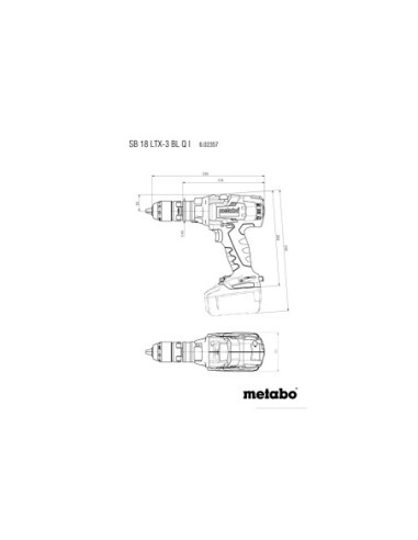 Taladro atornillador de percusión 18V + maletín METABO 602357840 SB 18 LTX-3 BL Q I