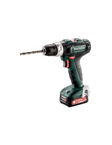 TALADRO ATORNILLADOR DE PERCUSIÓN A BATERÍA 12V + 2 BATERÍAS + CARGADOR + MALETÍN, METABO 601076500 PowerMaxx SB 12