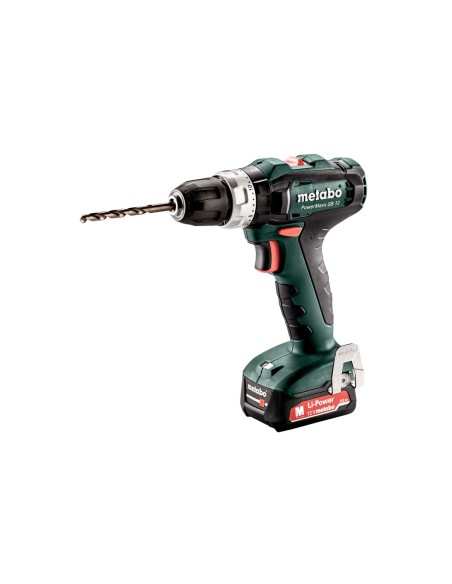 TALADRO ATORNILLADOR DE PERCUSIÓN A BATERÍA 12V + 2 BATERÍAS + CARGADOR + MALETÍN, METABO 601076500 PowerMaxx SB 12
