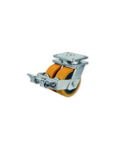 UD - Rotantes Modelo U con Rueda Doble D Sujeción por Pletina P | 38-520-FS UDPG8 250 HPB8-FS