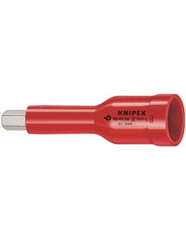 Vasos hexagonales, para tornillos con hexágono interior con cuadradillo 1/2 75 mm KNIPEX 98 49 06