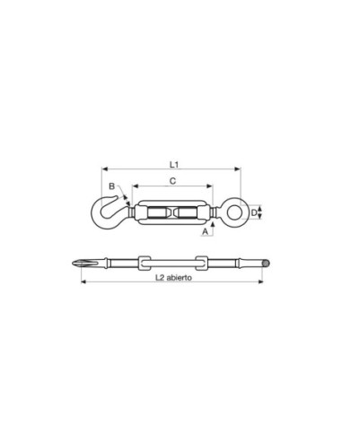 Tensor gancho anilla INOXAISI-316 | 79-835 TGA-05 INOX