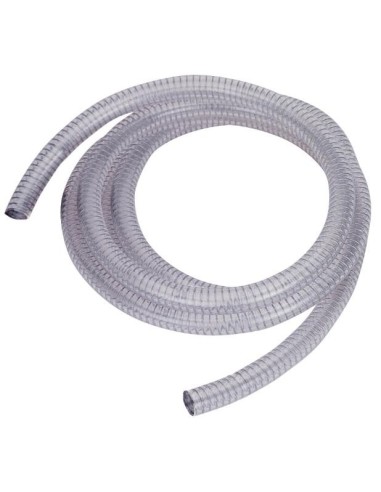 MANGUERA TRANSPARENTE REFORZADA DE SUCCIÓN, 4 M, Ø 25 MM, 1 BSP (M)