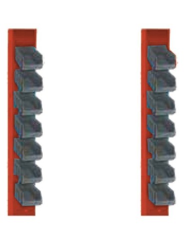 2 columnas laterales portacubetas color rojo para banco de trabajo